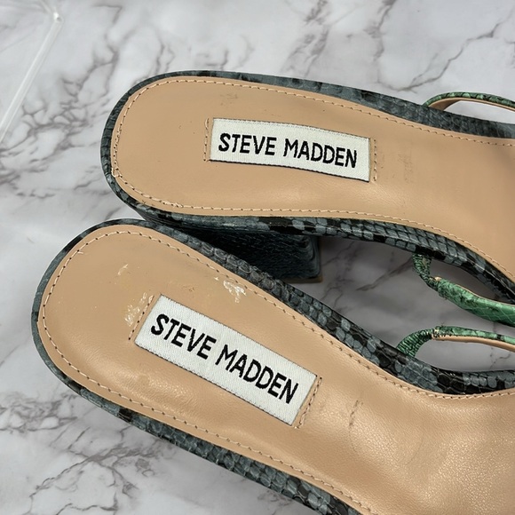 STEVE MADDEN Issy Strappy Block Heel Sandal Multicolor‎ Snakeskin Print Sz 9.5 M - Picture 9 of 9